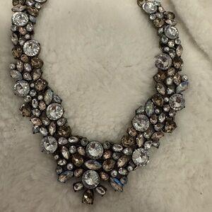 Glamorous Crystal Cluster Necklace and Earrings